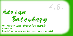adrian bolcshazy business card
